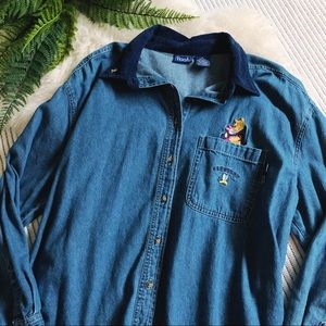 Vintage Winnie-the-Pooh Chambray Shirt Jacket
